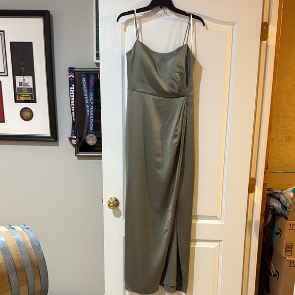Jenny Yoo Strapless Olive Dress - Picture 1 of 9